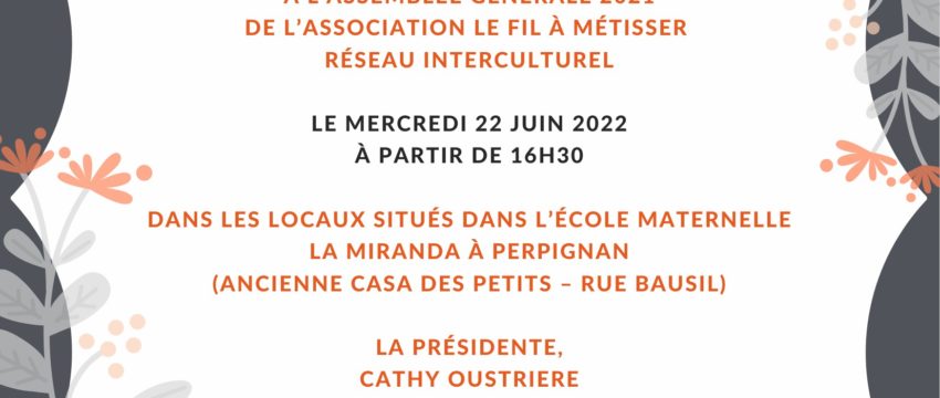 Carton d’invitation AG 2021 LeFilAMetisser